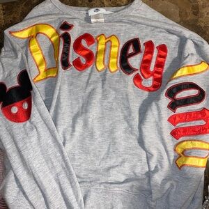 Disney Kids Gray Sweatshirt with Red, Yellow, and Black Design